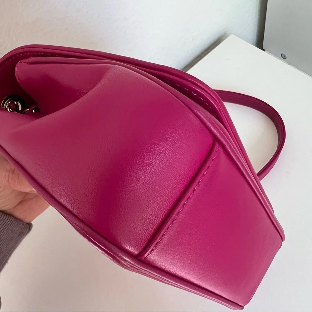 Chanel Lambskin CC Mania Flap Bag in Pink